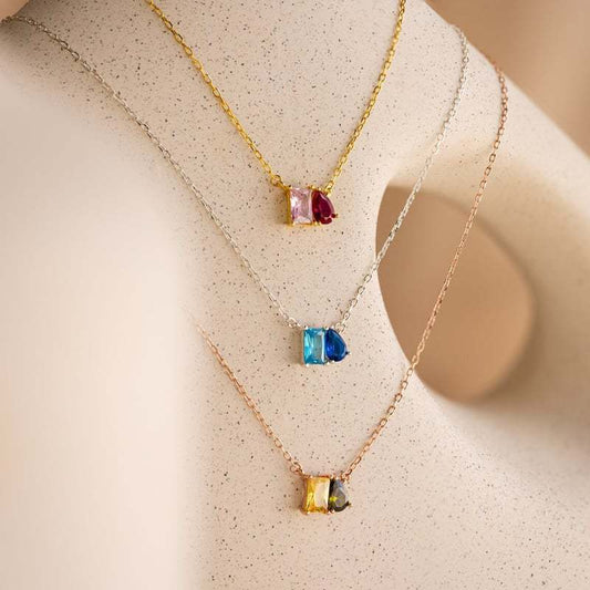 Whispering Aurora Zircon Simple Necklace